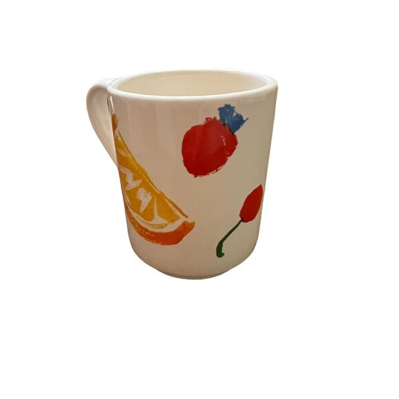 Kate Spade Lenox All In Good Taste Fruits Mug 10oz Ceramic Cup Orange & Apple - Picture 2 of 5
